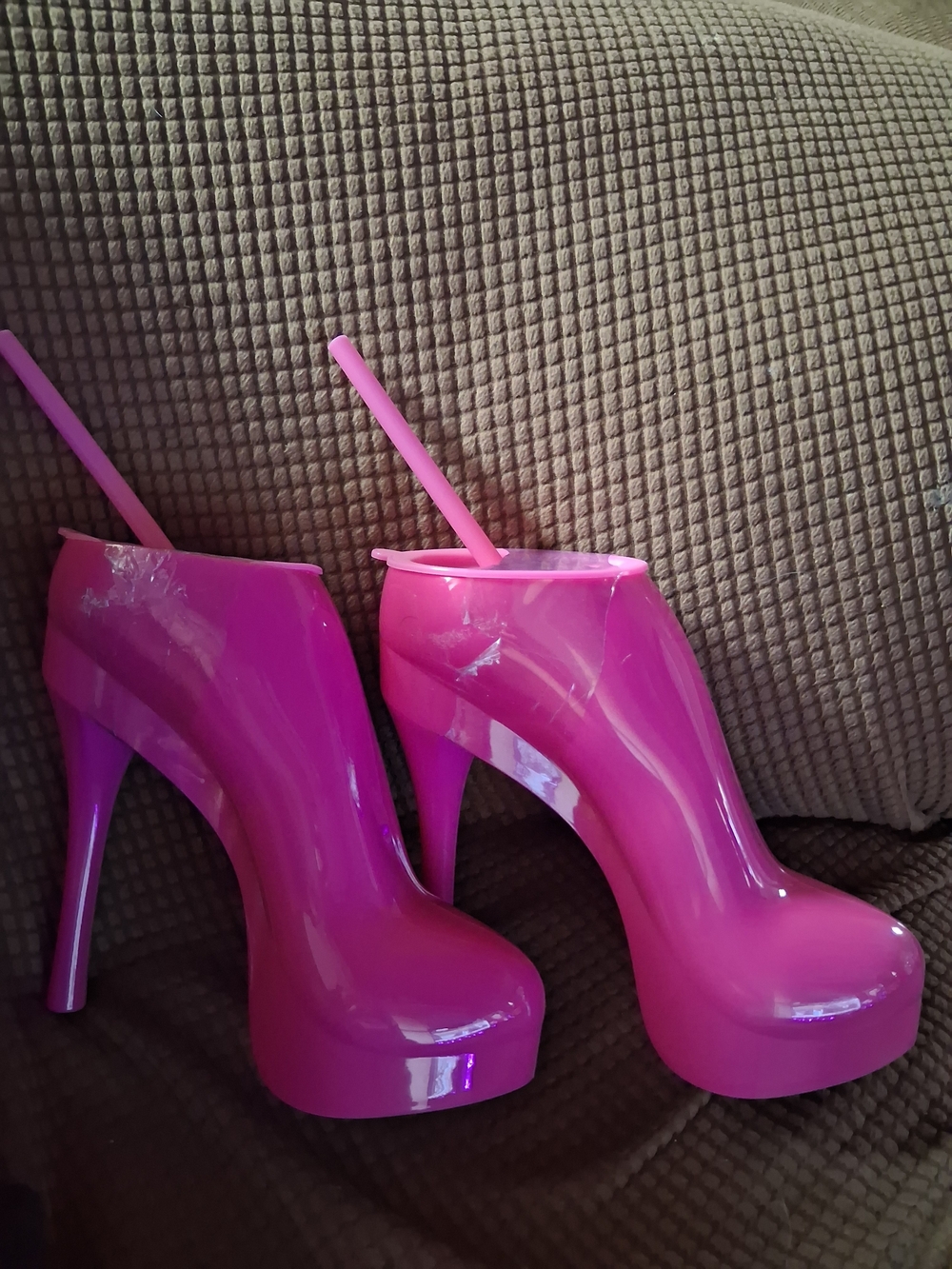 Pink High Heel Novelty Drinkware - Pair of Heeled Shoe Cups
